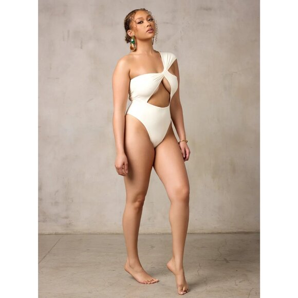 Marcia B Maxwell Aurora One Piece in Cream Small New Womens Swimsuit - Picture 8 of 10